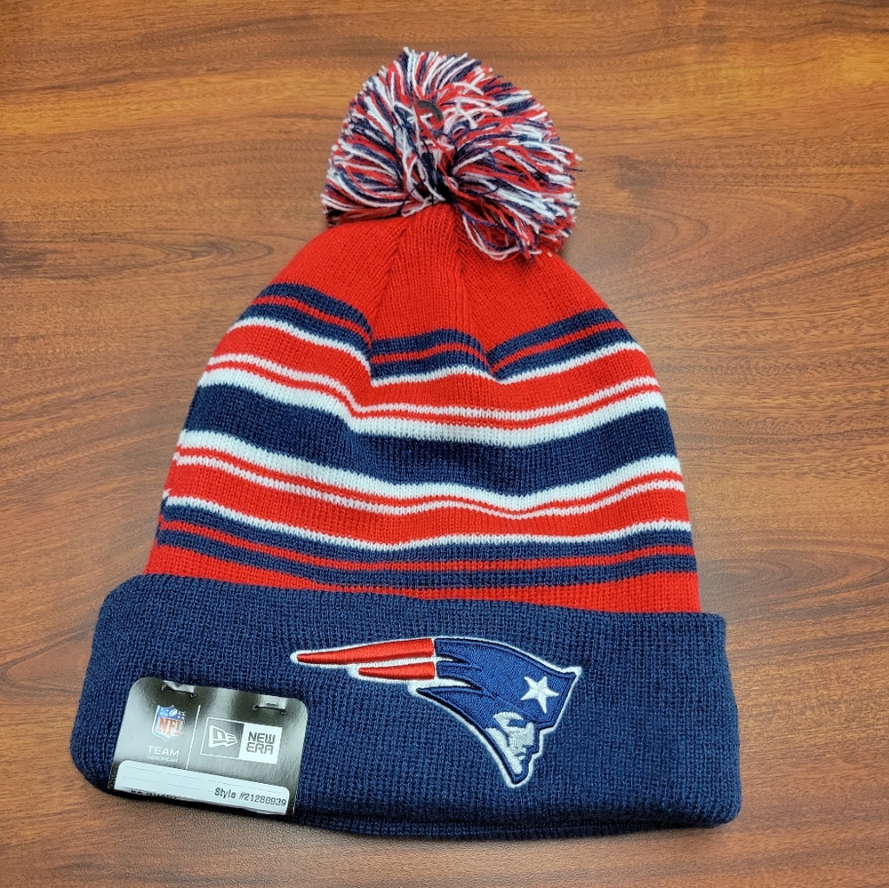 NEW ERA NEW ENGLAND PATRIOTS NFL STRIPED BEANIE OSFM NEW TOM BRADY GRONK